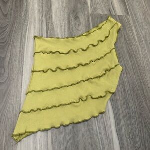 Women’s Blue Blush green one shoulder sleeve top